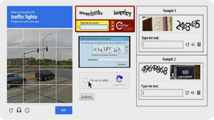 Một số loại captcha phổ biến