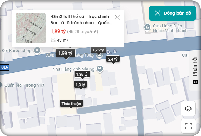 Bản đồ Google Maps tích hợp dự án