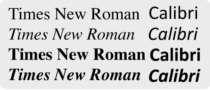 font chữ web Time New Roman