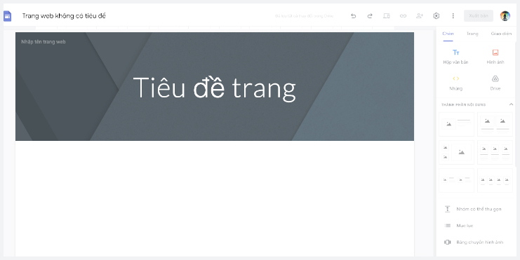 Bước 2 tạo web trên google