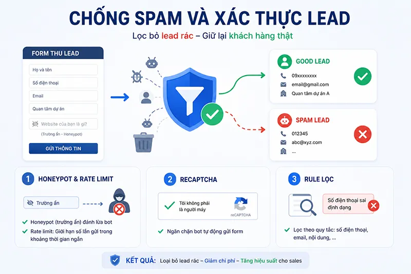 Chống spam và xác thực lead