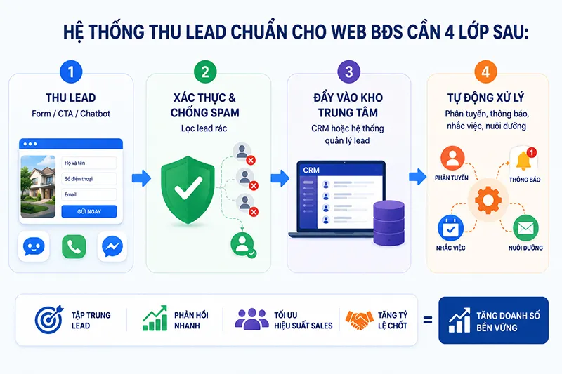 Hệ thống thu Lead chuẩn cho website bất động sản