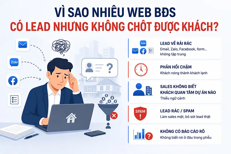 Vì sao nhiều web BĐS có lead nhưng không ra khách