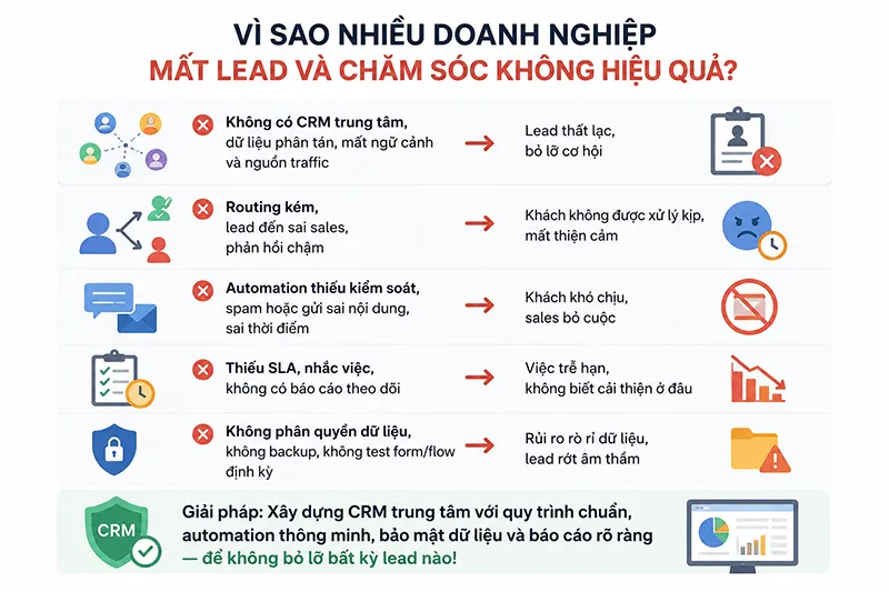 Nguyên nhân mất lead và chăm sóc không hiệu quả