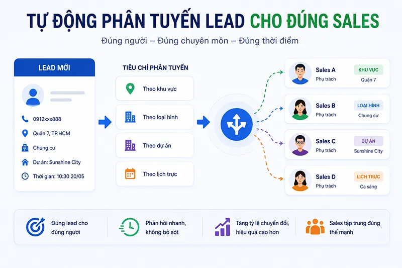 Tự động phân tuyến lead cho đúng sales