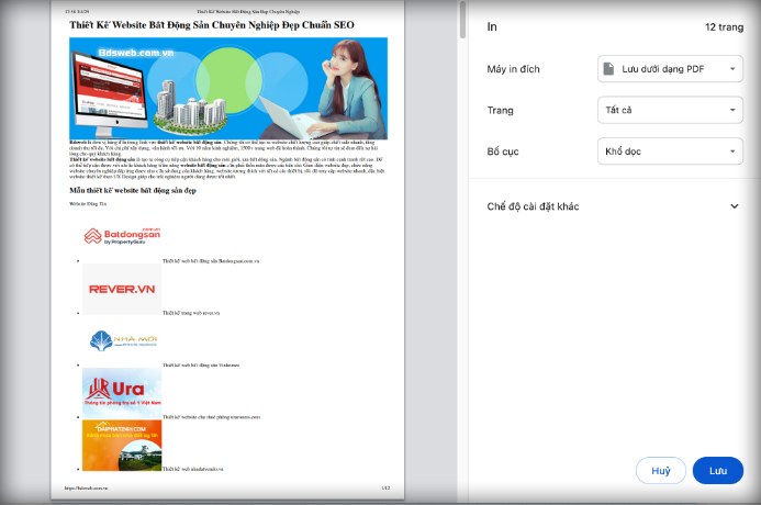Tải trang web về dưới dạng PDF