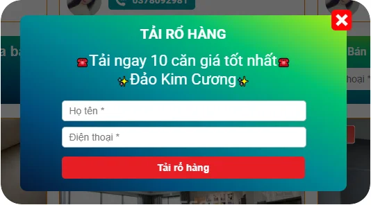 Form thu Lead bất động sản
