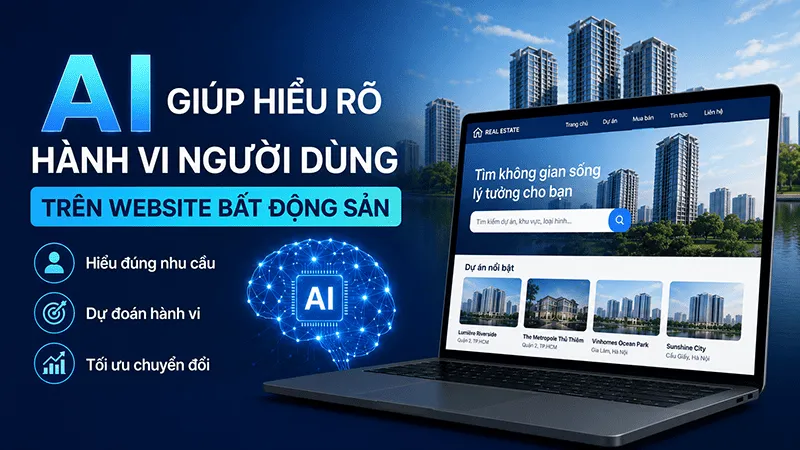 AI giúp hiểu hành vi người dùng trên website bất động sản