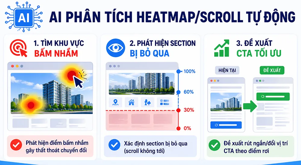 AI Phân tích heatmap/scroll tự động