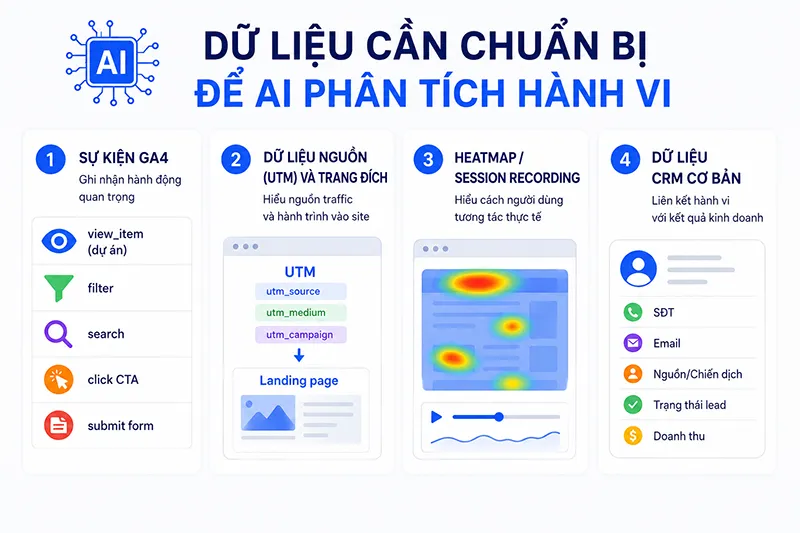 Dữ liệu cần chuẩn bị để AI phân tích hành vi