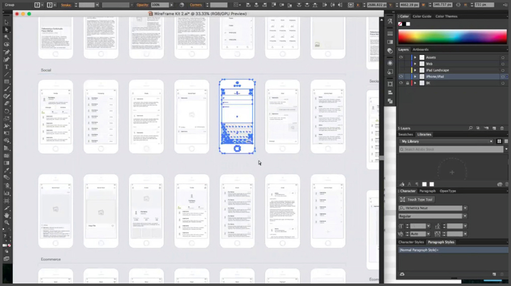 Công cụ tạo wireframe Illustrator